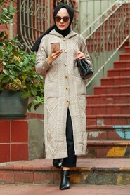 Stone Hijab Knitwear Cardigan 7036TAS - 1