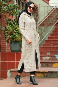 Stone Hijab Knitwear Cardigan 7036TAS - 2