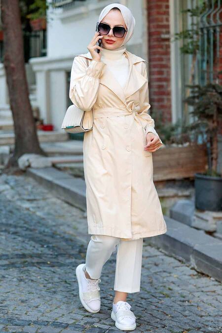 Stone Hijab Trenchcoat 135TAS - NEVA STYLE