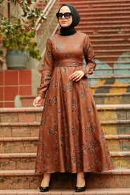 Sunff Colored Hijab Dress 75910TB - 5