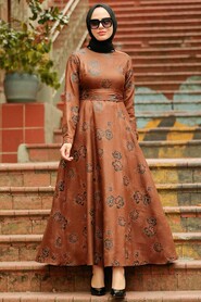 Sunff Colored Hijab Dress 75910TB - 4