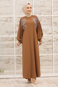 Sunuff Colored Hijab Abaya 3221TB - 1