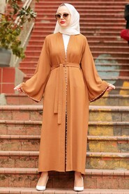 Sunuff Colored Hijab Abaya 41021TB - 1