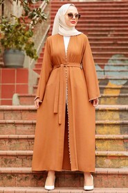 Sunuff Colored Hijab Abaya 41021TB - 2