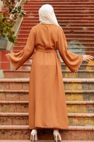 Sunuff Colored Hijab Abaya 41021TB - 3