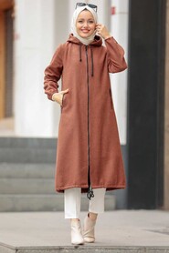 Sunuff Colored Hijab Coat 5664TB - 1