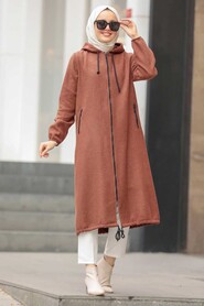 Sunuff Colored Hijab Coat 5664TB - 2