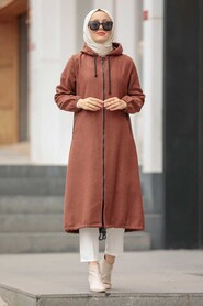 Sunuff Colored Hijab Coat 5664TB - 3