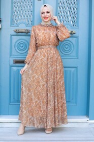 Sunuff Colored Hijab Dress 14230TB 