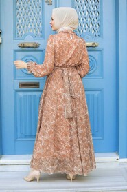 Sunuff Colored Hijab Dress 14230TB - 3
