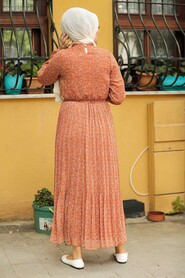 Sunuff Colored Hijab Dress 1477TB - 2