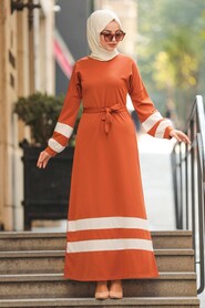 Sunuff Colored Hijab Dress 207TB - 1