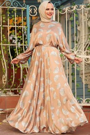 Sunuff Colored Hijab Dress 22165TB - 1