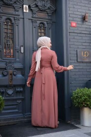Sunuff Colored Hijab Dress 2703TB - 4