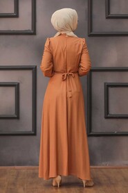 Sunuff Colored Hijab Dress 2734TB - 2