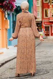 Sunuff Colored Hijab Dress 27890TB - 2