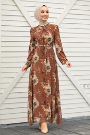 Sunuff Colored Hijab Dress 27901TB - 3