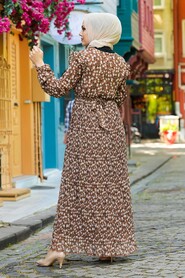 Sunuff Colored Hijab Dress 2963TB - 2