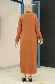 Sunuff Colored Hijab Dress 34281TB - 3