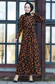 Sunuff Colored Hijab Dress 43097TB - 1
