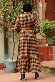 Sunuff Colored Hijab Dress 43280TB - 2