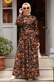 Sunuff Colored Hijab Dress 44670TB - 3
