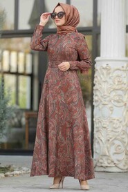 Sunuff Colored Hijab Dress 7591TB - 1