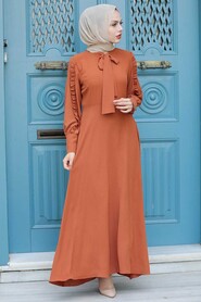 Sunuff Colored Hijab Dress 76480TB - 2