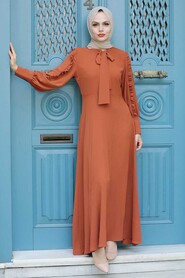 Sunuff Colored Hijab Dress 76480TB - 1