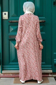 Sunuff Colored Hijab Dress 7660TB - 2