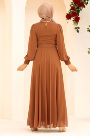  Sunuff Colored Turkish Hijab Engagement Dress 3060TB - 3