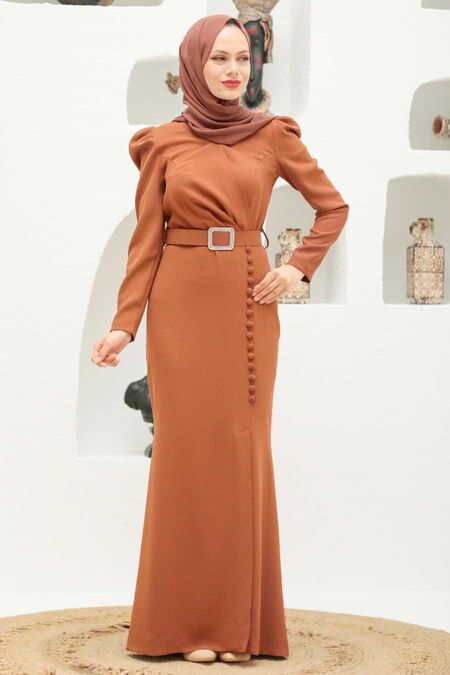  Modern Sunuff Colored Hijab Prom Dress 3231TB - NEVA STYLE