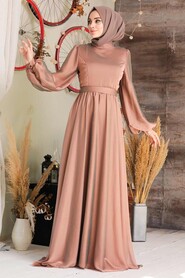  Elegant Sunuff Colored Islamic Clothing Evening Gown 5215TB - 1