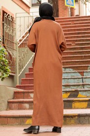 Sunuff Colored Hijab Knitwear Dress 3052TB - 2