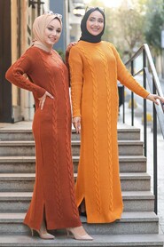 Sunuff Colored Hijab Knitwear Dress 5083TB - 2
