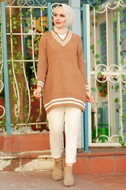 Sunuff Colored Hijab Knitwear Jumper 7854TB - 2