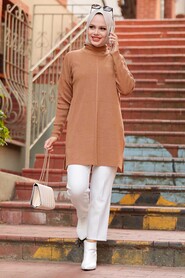 Sunuff Colored Hijab Knitwear Tunic 18441TB - 2