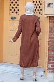 Sunuff Colored Hijab Knitwear Tunic 30641TB - 3