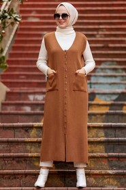 Sunuff Colored Hijab Knitwear Vest 3324TB - 1