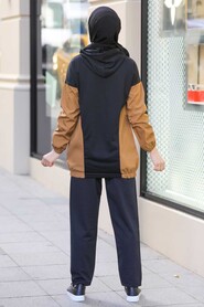 Sunuff Colored Hijab Suit Dress 1556TB - 3