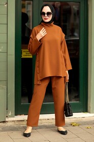 Sunuff Colored Hijab Suit Dress 51830TB - 2