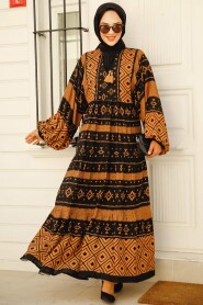 Sunuff Colored Modest Long Dress 10226TB - 1