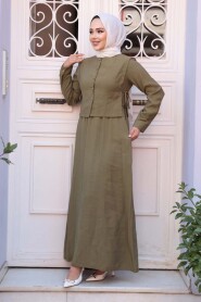 Sweater Vest Light Khaki Modest Dress 7705AHK - 3