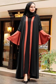 Terra Cotta Hijab Abaya 55510KRMT - 2