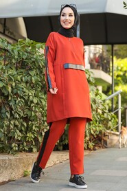 Terra Cotta Hijab Casual Suit 1297KRMT - 1