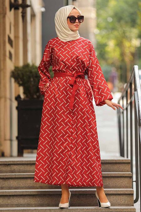 Terra Cotta Hijab Coat 20151KRMT - NEVA STYLE