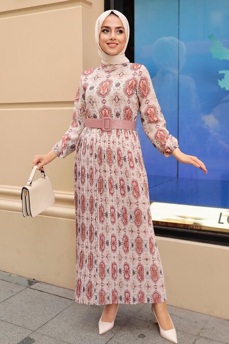 Terra Cotta Hijab Dress 11801KRMT - NEVA STYLE