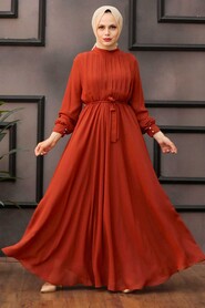 Terra Cotta Hijab Dress 15280KRMT - 1