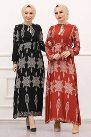 Terra Cotta Hijab Dress 21201KRMT - 2