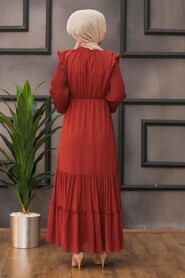 Terra Cotta Hijab Dress 2409KRMT - 2